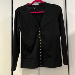 Never been worn back simple cardigan with brass snaps.